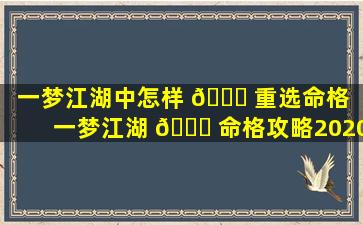 一梦江湖中怎样 🐋 重选命格（一梦江湖 🐈 命格攻略2020）